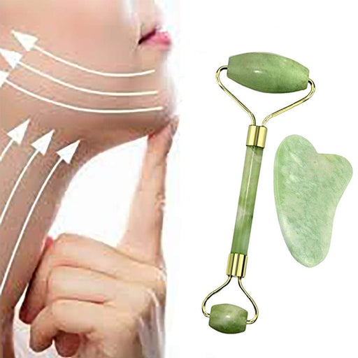 Natural Jade Roller Guasha Skin Scraper Facial Set Facial Stone Firming Face Anti-Aging Puffy Eyes Massager Neck anti Wrinkle