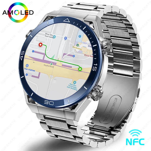 For Huawei Xiaomi NFC Smart Watch Men GPS Tracker AMOLED 454*454 HD Screen Heart Rate ECG+PPG Bluetooth Call Smartwatch 2023 New